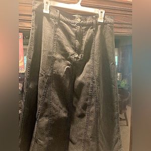 Madewell long black denim skirt
